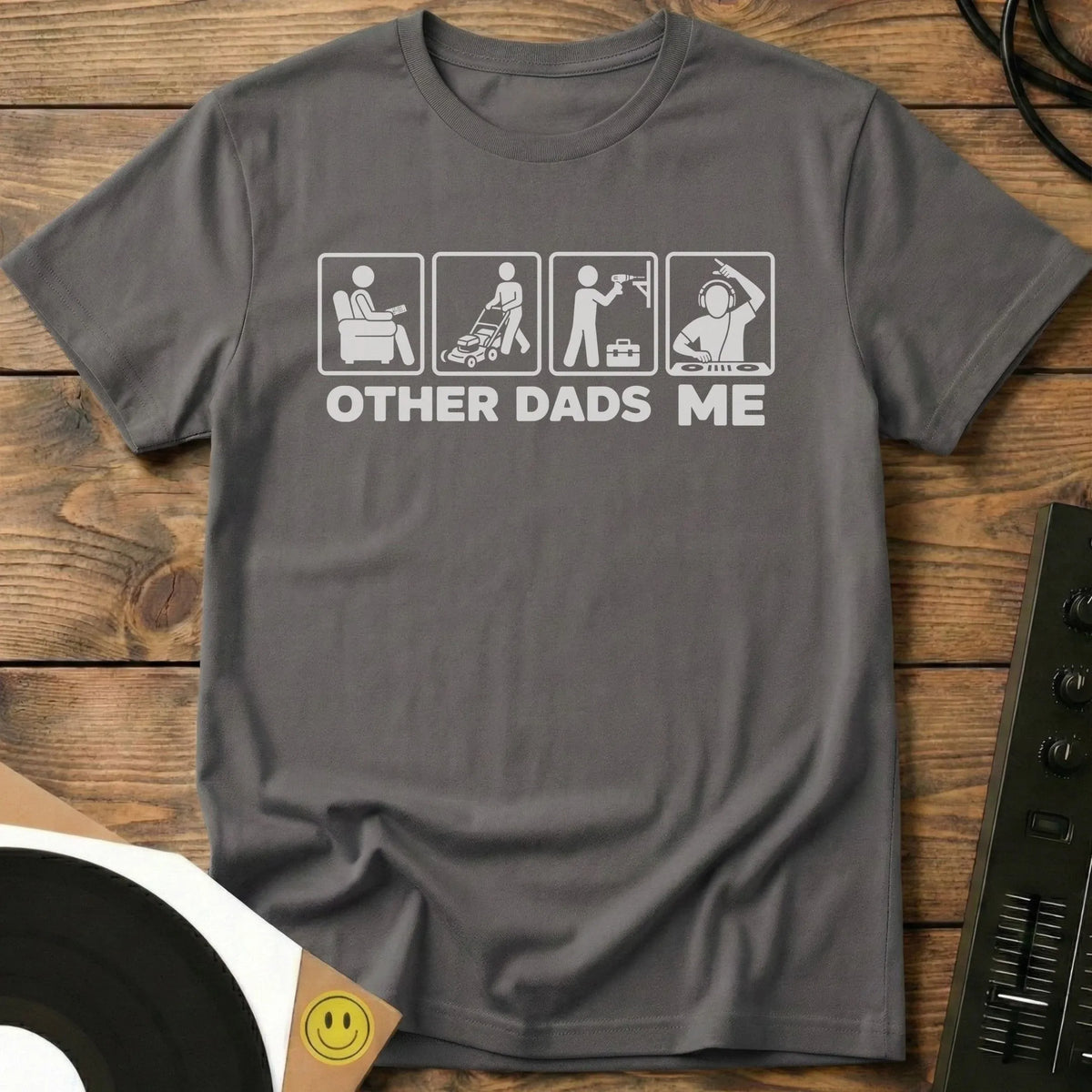 Cooler Than Other Dads Lineup t-shirt in Charcoal