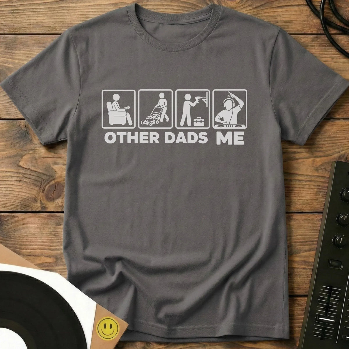 Cooler Than Other Dads Lineup T-Shirt Charcoal / S Cooler Than Other Dads Lineup T-Shirt