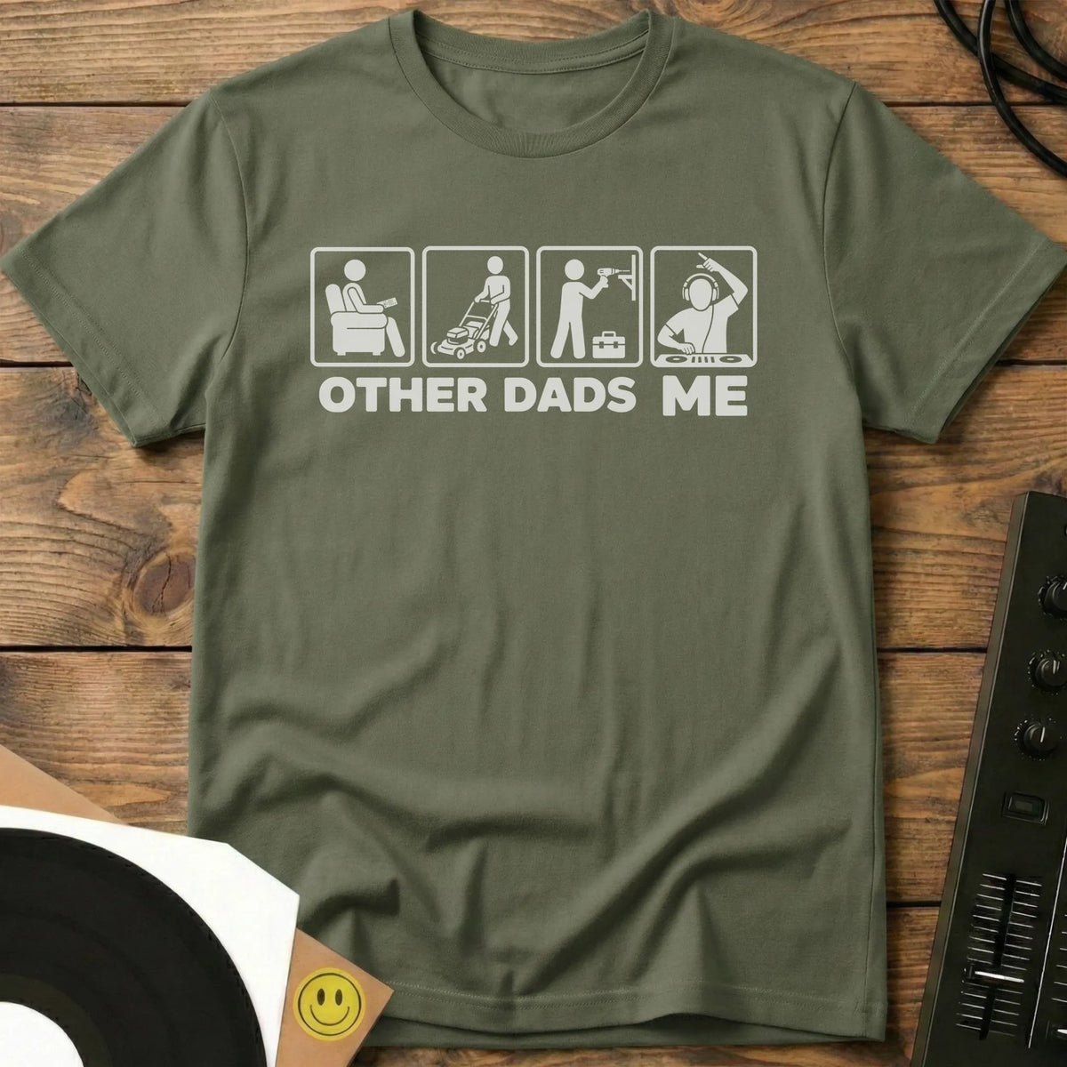Cooler Than Other Dads Lineup t-shirt in Military Green