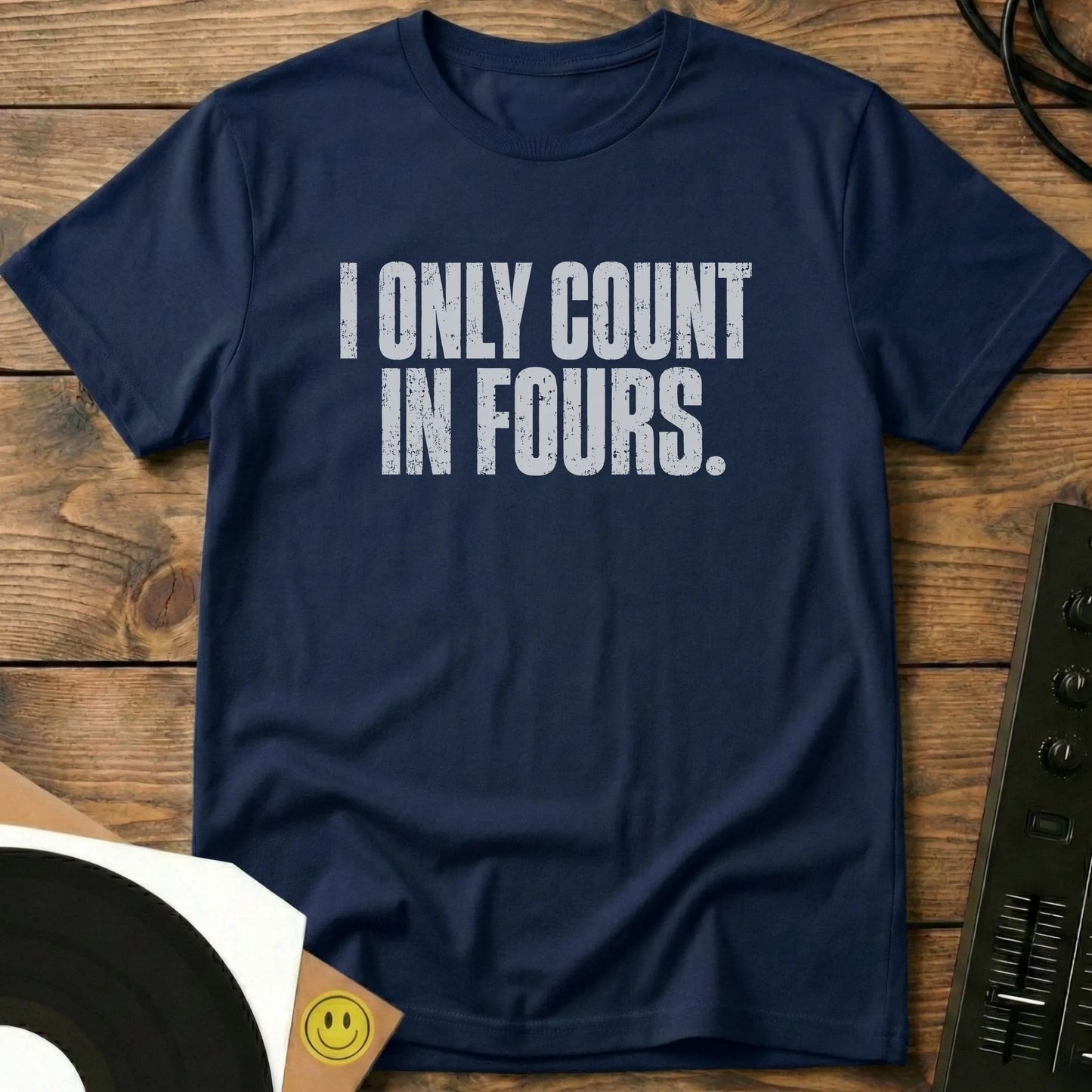 Count In Fours White T-Shirt Navy / S Count In Fours White T-Shirt