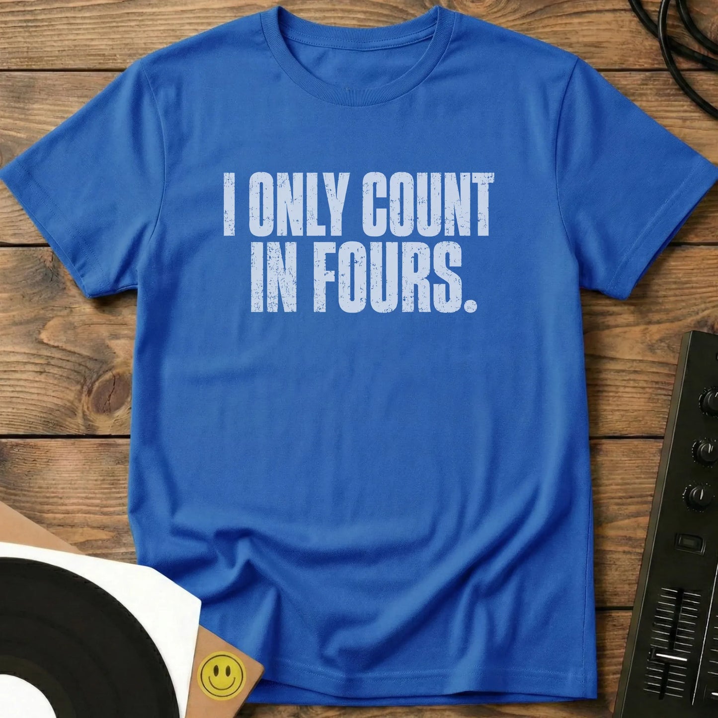 Count In Fours White T-Shirt Royal / S Count In Fours White T-Shirt