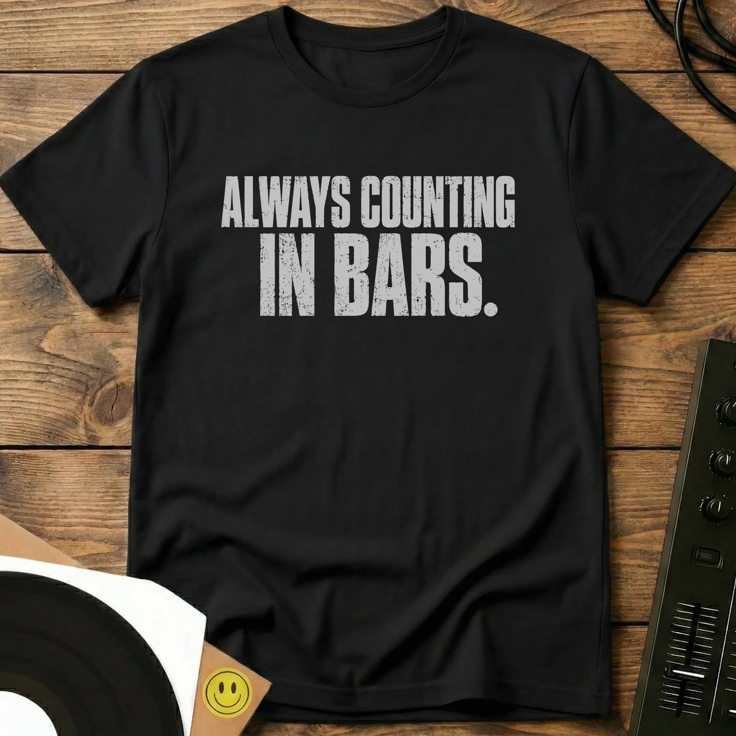 Counting In Bars White T-Shirt Black / S Counting In Bars White T-Shirt