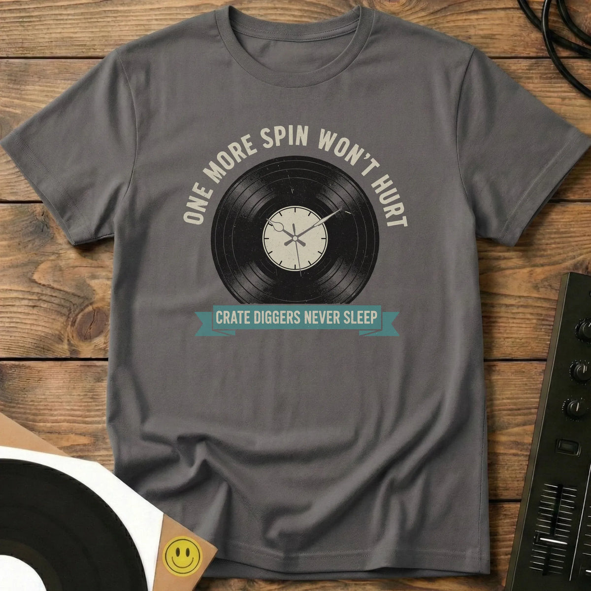 Crate Diggers Never Sleep T-Shirt Charcoal / S Crate Diggers Never Sleep T-Shirt