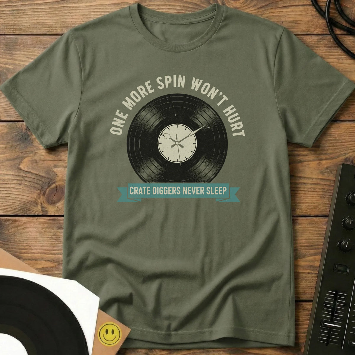 Crate Diggers Never Sleep T-Shirt Military Green / S Crate Diggers Never Sleep T-Shirt