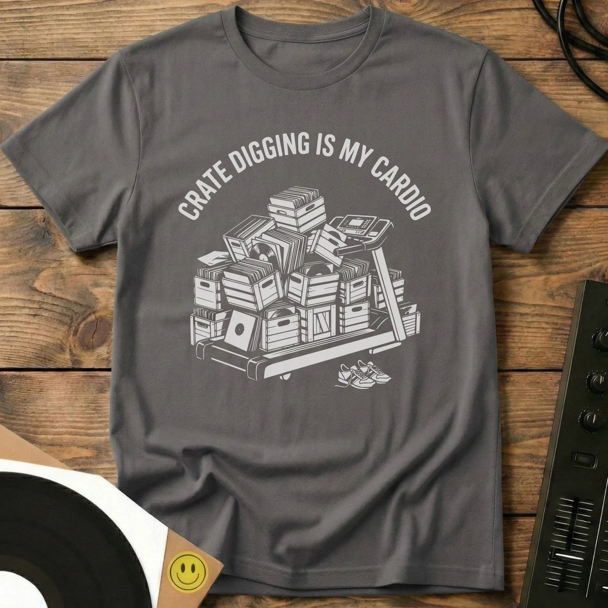 Crate Digging Cardio T-Shirt Charcoal / S Crate Digging Cardio T-Shirt