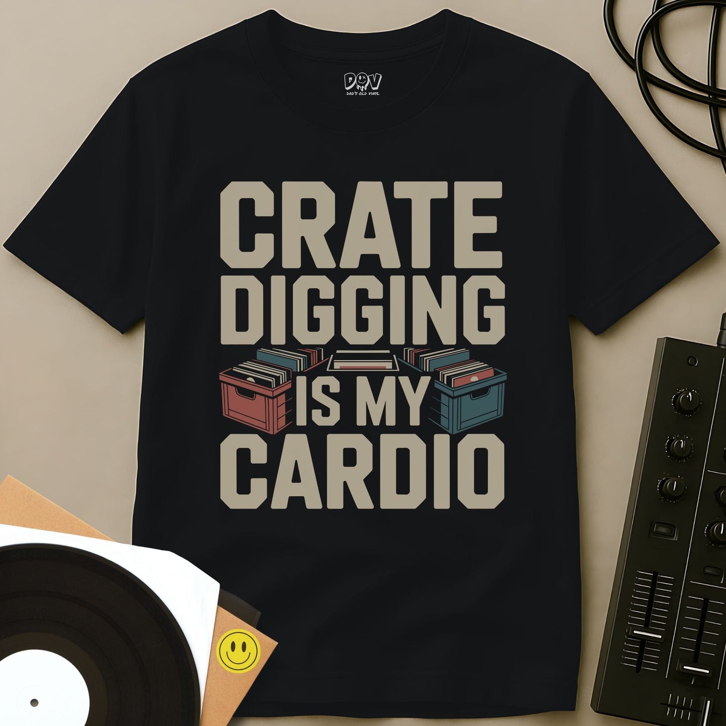 Crate Digging Is My Cardio T-Shirt Black / S Crate Digging Is My Cardio T-Shirt