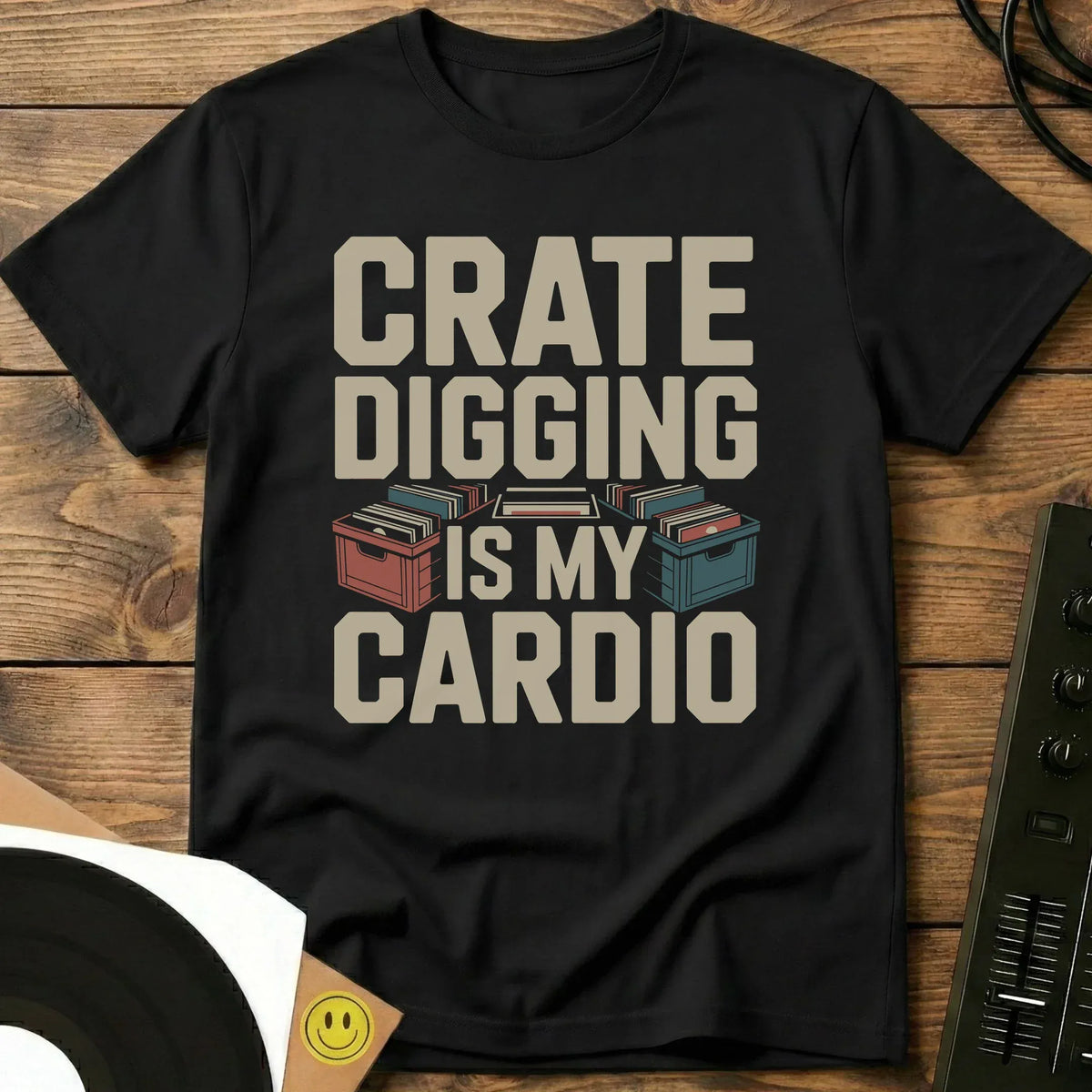 Crate Digging Is My Cardio T-Shirt Black / S Crate Digging Is My Cardio T-Shirt
