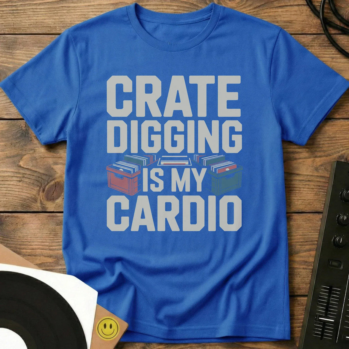 Crate Digging Is My Cardio T-Shirt Royal / S Crate Digging Is My Cardio T-Shirt