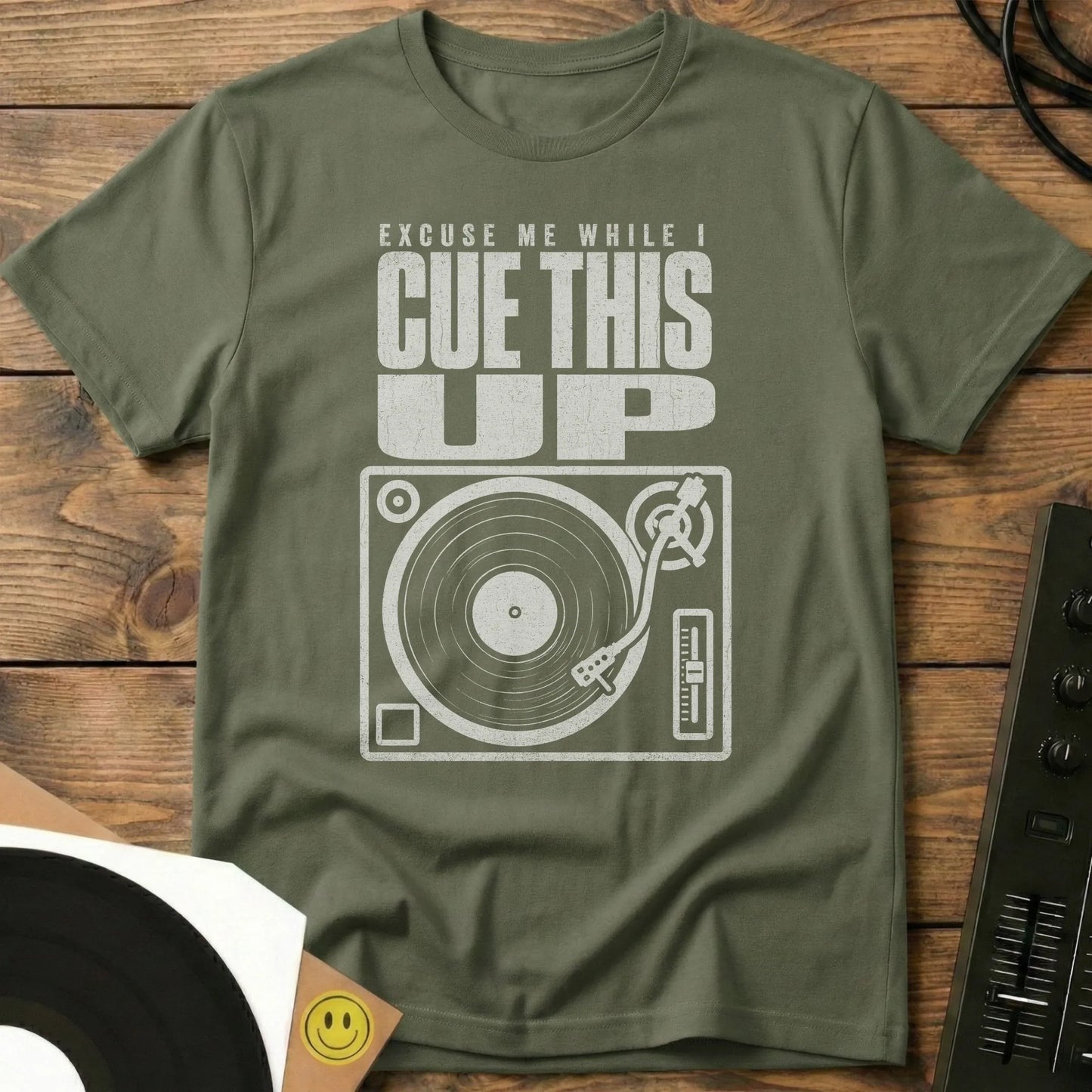 Cue This Up T-Shirt Military Green / S Cue This Up T-Shirt