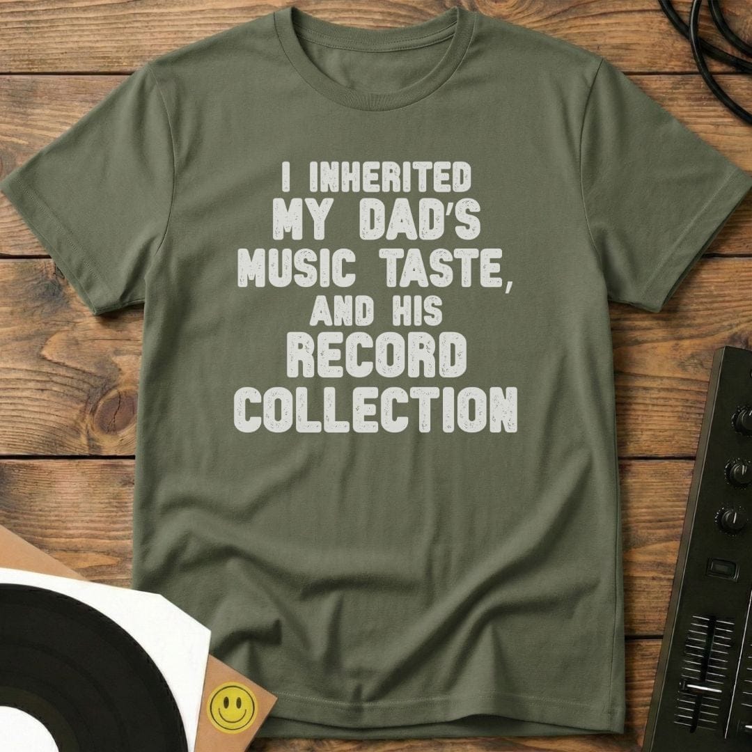 Dad's Record Collectionl T-Shirt Military Green / S Dad's Record Collectionl T-Shirt