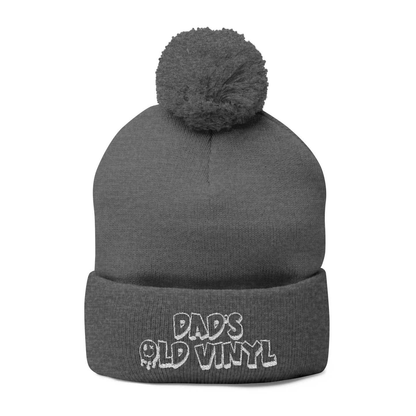 Dads Old Vinyl Embroidered Pom-Pom Beanie Dads Old Vinyl Embroidered Pom-Pom Beanie