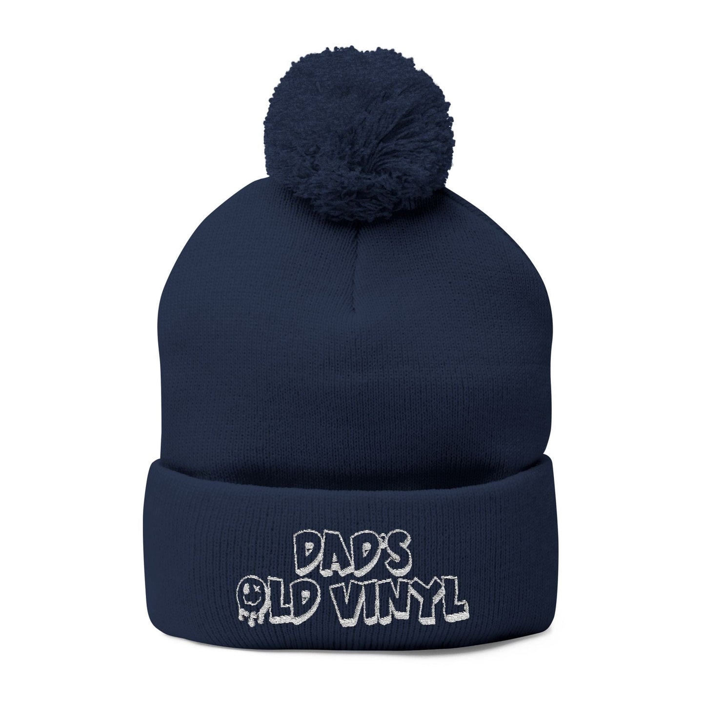 Dads Old Vinyl Embroidered Pom-Pom Beanie Dads Old Vinyl Embroidered Pom-Pom Beanie
