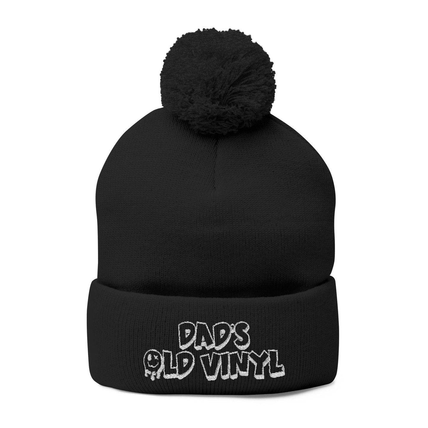 Dads Old Vinyl Embroidered Pom-Pom Beanie Dads Old Vinyl Embroidered Pom-Pom Beanie
