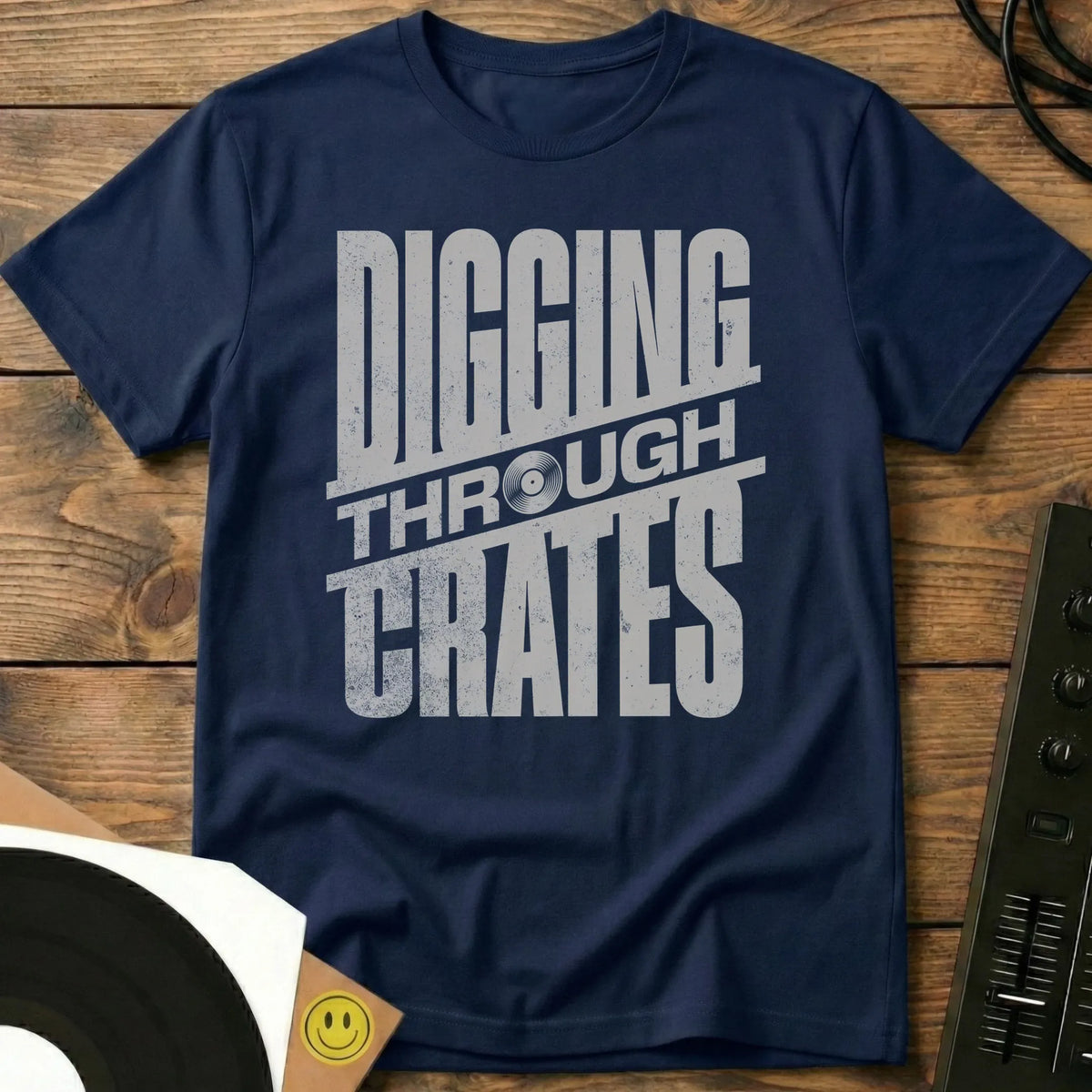 Digging Through Crates T-Shirt Navy / S Digging Through Crates T-Shirt