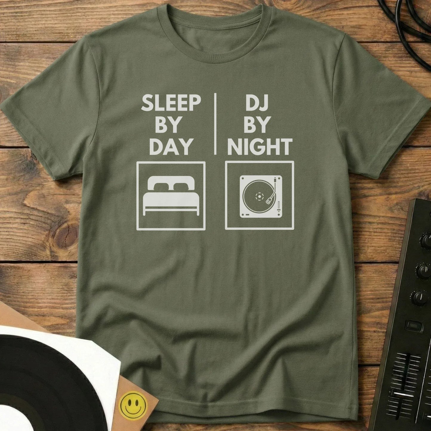 DJ By Night T-Shirt Military Green / S DJ By Night T-Shirt
