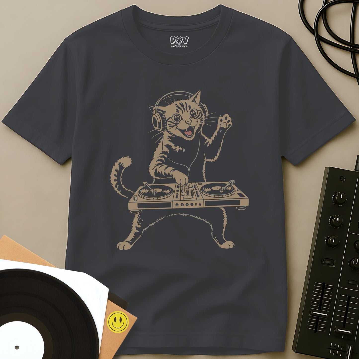 DJ Cat T-Shirt Charcoal / S DJ Cat T-Shirt