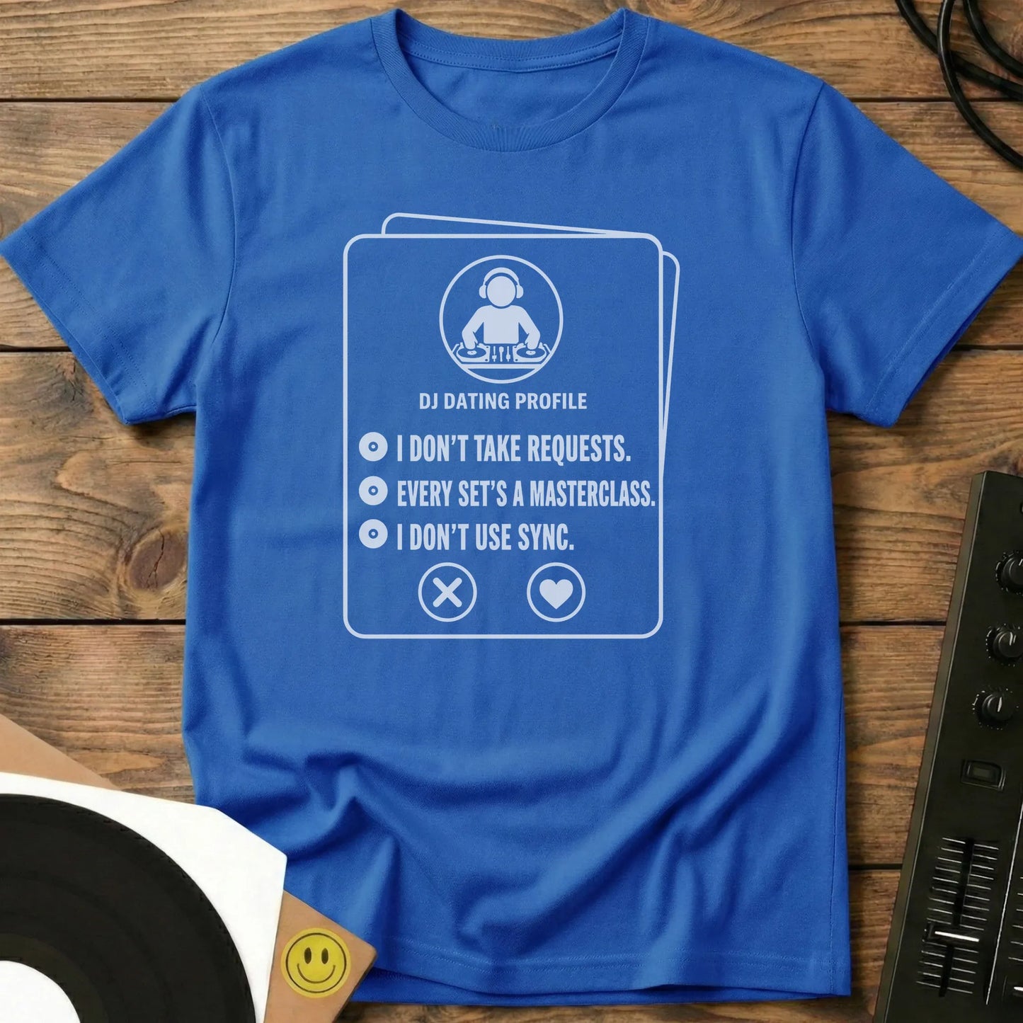 DJ Dating Profile T-Shirt Royal / S DJ Dating Profile T-Shirt