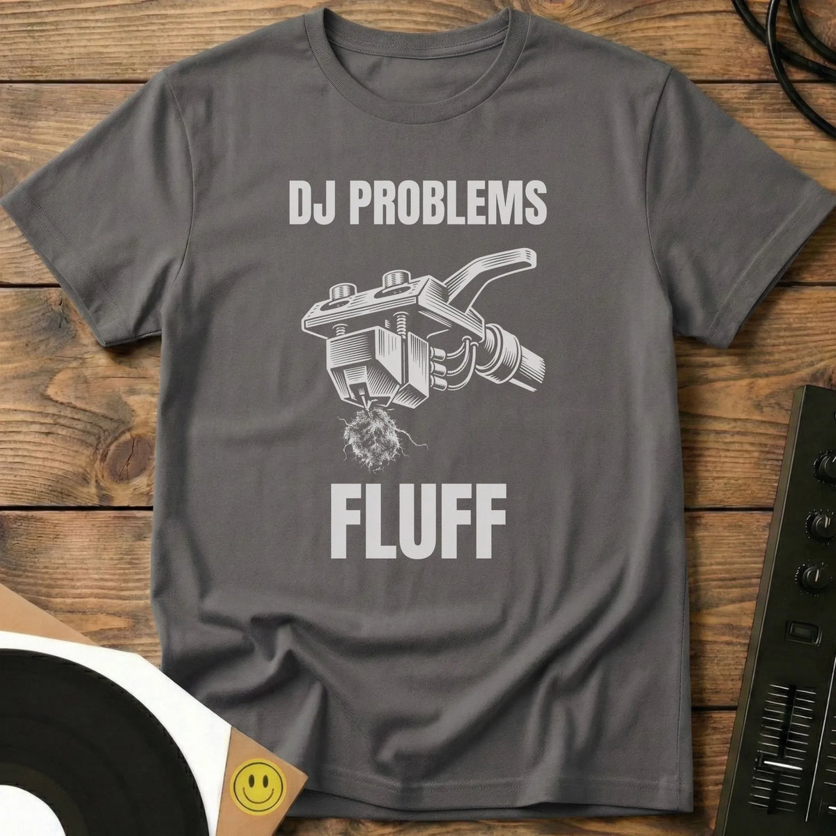 DJ Problems, Fluff t-shirt in Charcoal