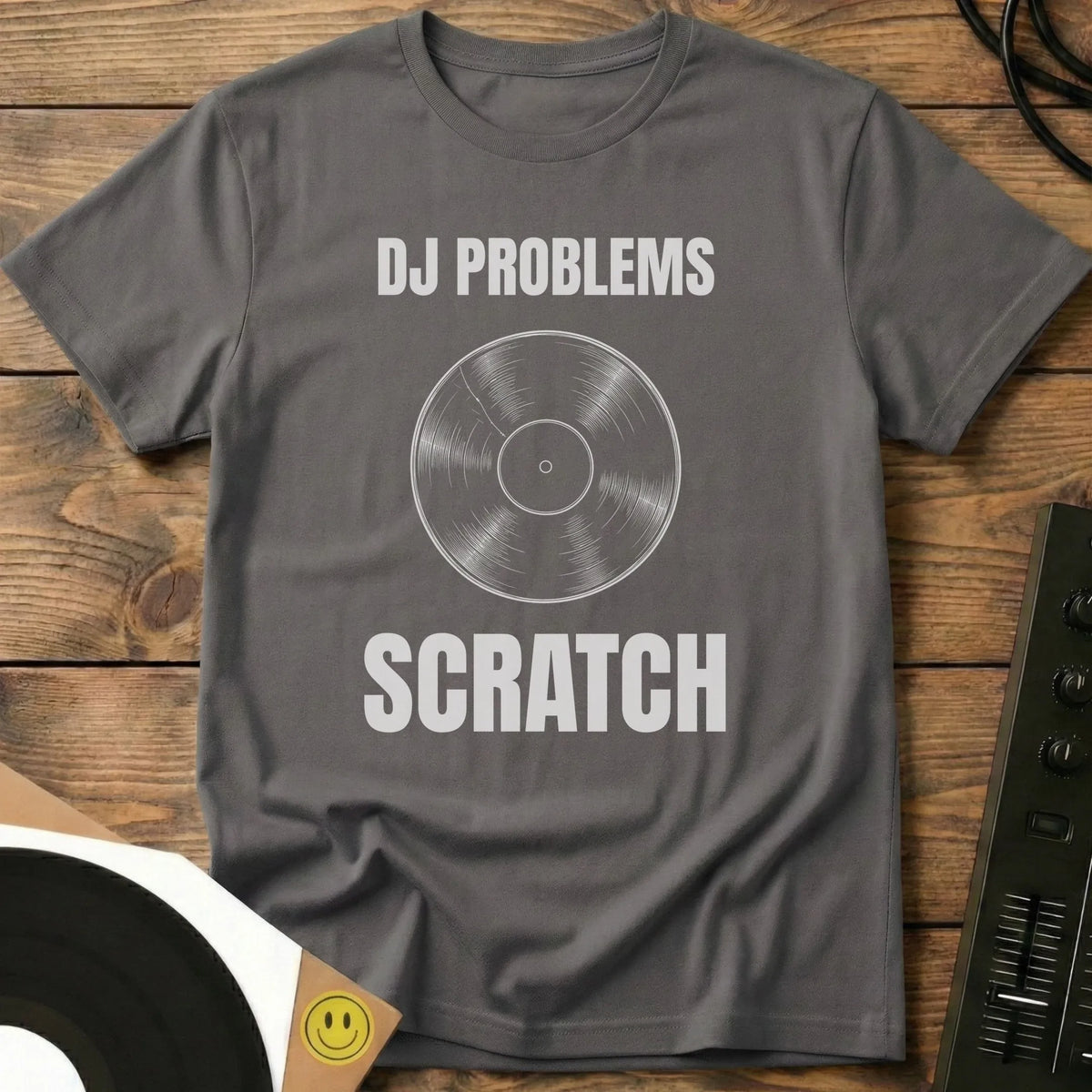 DJ Problems, Scratch t-shirt in Charcoal