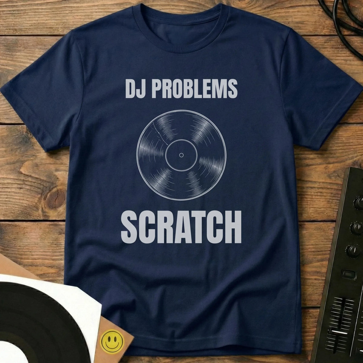 DJ Problems, Scratch t-shirt in Navy