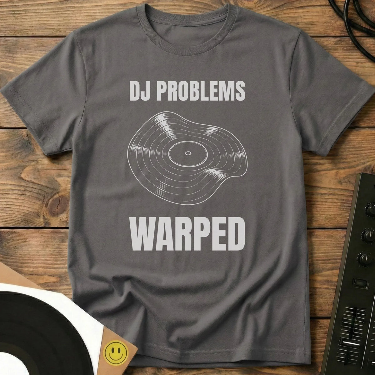 DJ Problems, Warped t-shirt in Charcoal
