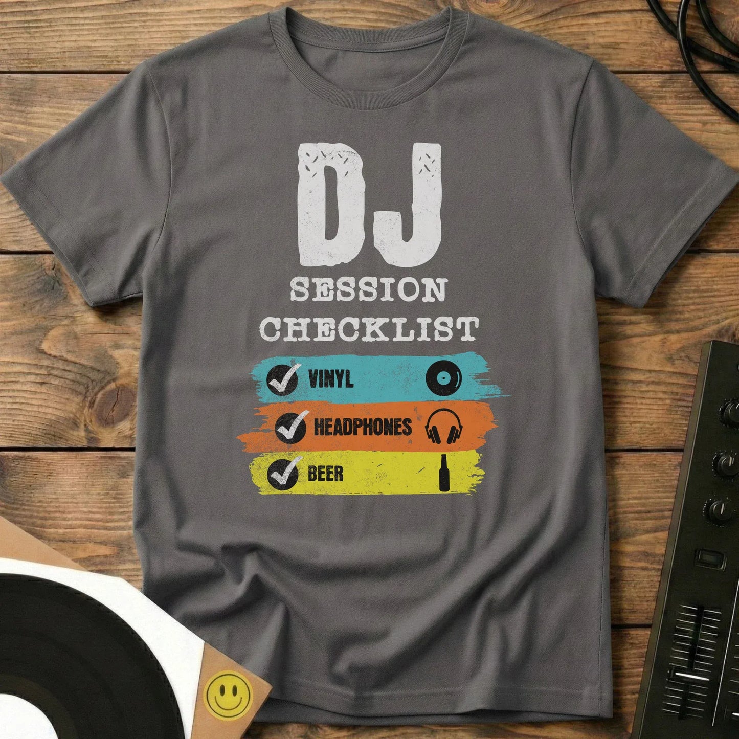 DJ Session Checklist T-Shirt Charcoal / S DJ Session Checklist T-Shirt
