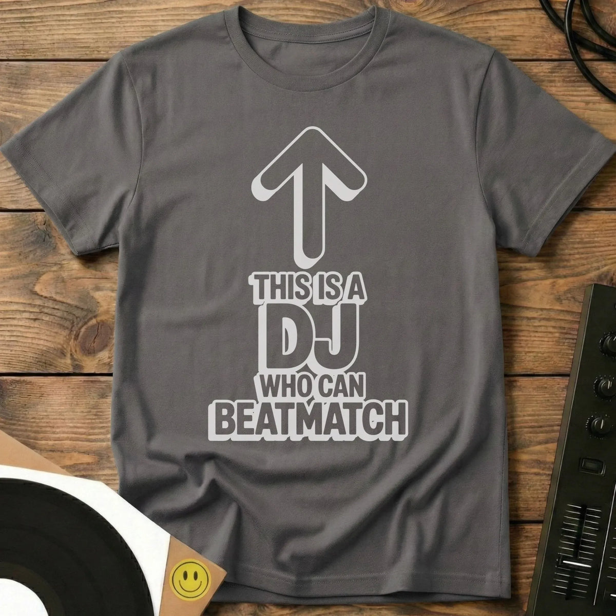 DJ Who Can Beatmatch T-Shirt Charcoal / S DJ Who Can Beatmatch T-Shirt