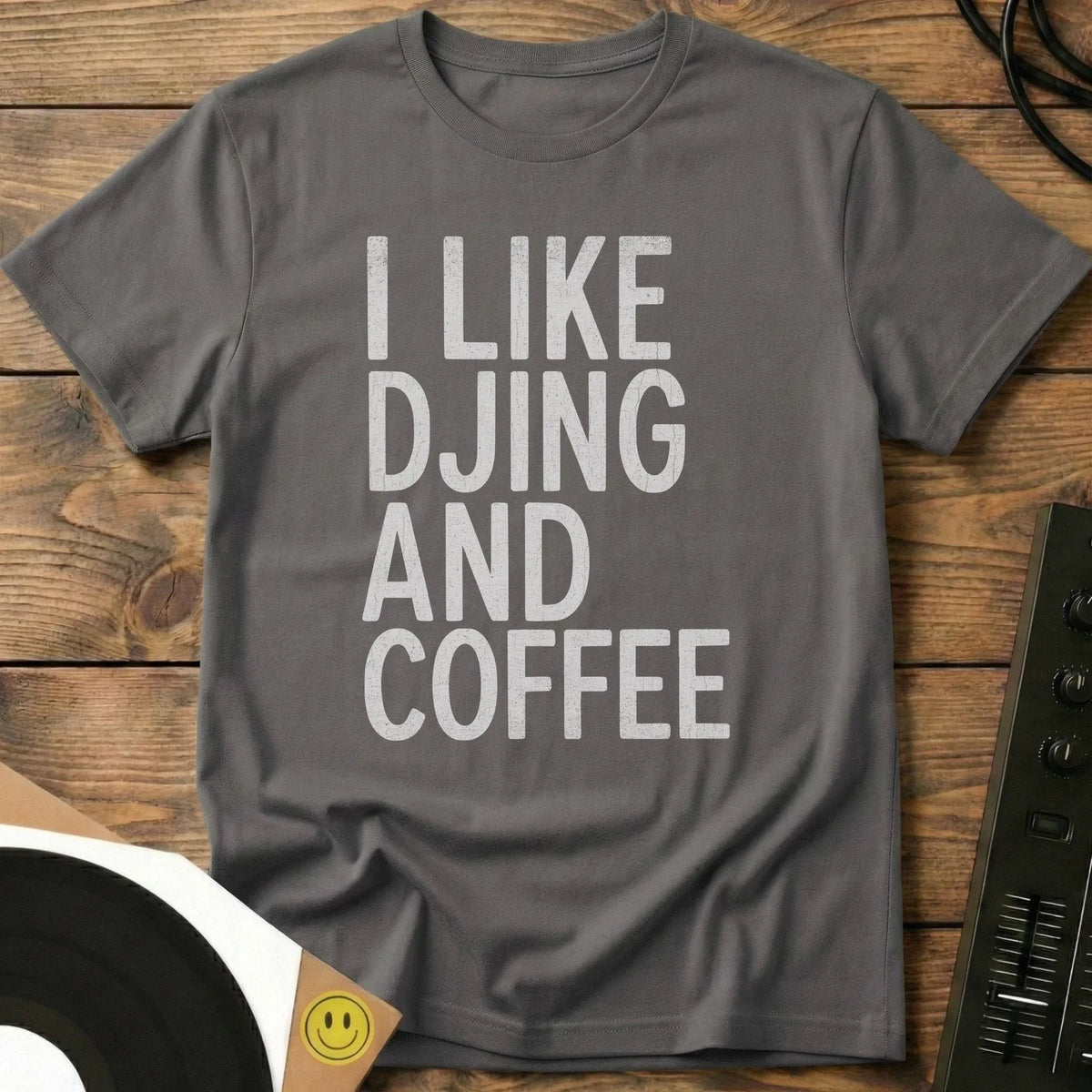 DJing And Coffee T-Shirt Charcoal / S DJing And Coffee T-Shirt