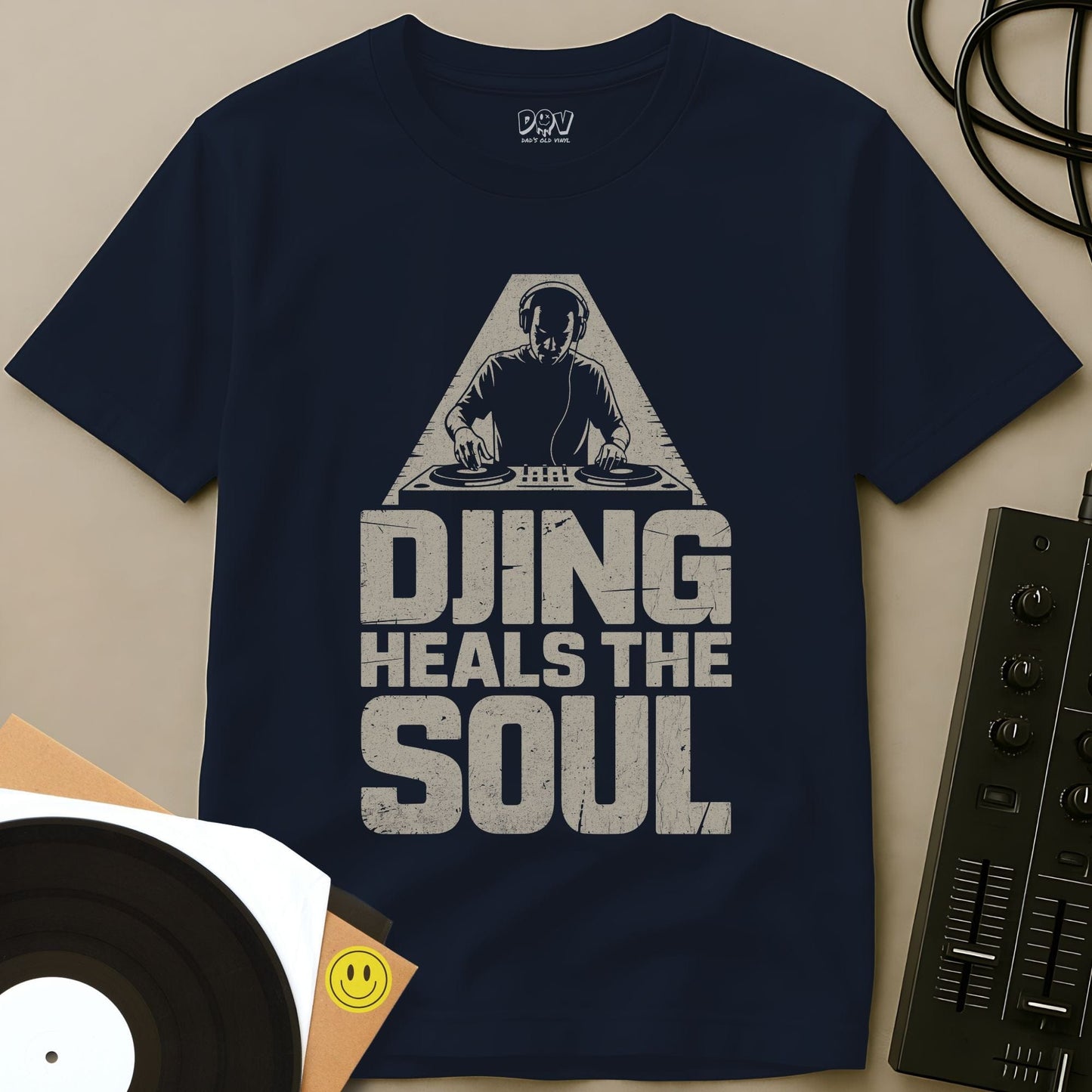 DJing Heals The Soul T-Shirt Navy / S DJing Heals The Soul T-Shirt