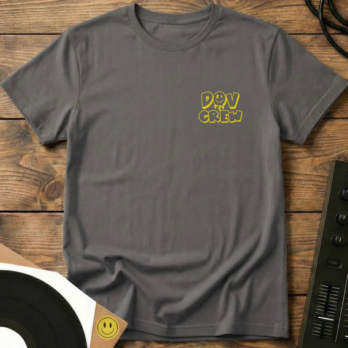 DOV Crew Yellow Outline Crest T-Shirt Charcoal / S DOV Crew Yellow Outline Crest T-Shirt