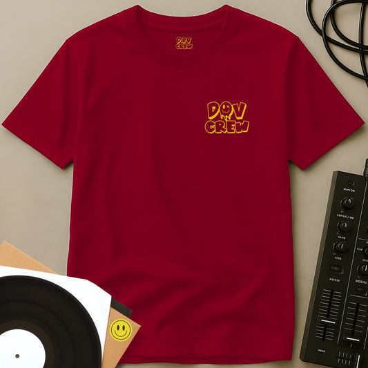 DOV Crew Yellow Outline Crest T-shirt Red / S DOV Crew Yellow Outline Crest T-shirt