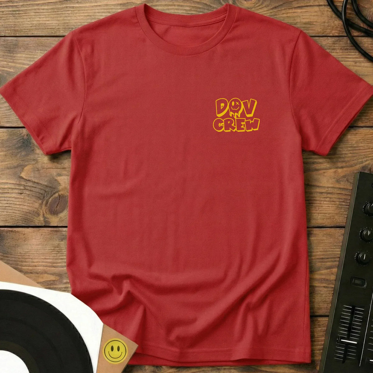 DOV Crew Yellow Outline Crest T-Shirt Red / S DOV Crew Yellow Outline Crest T-Shirt