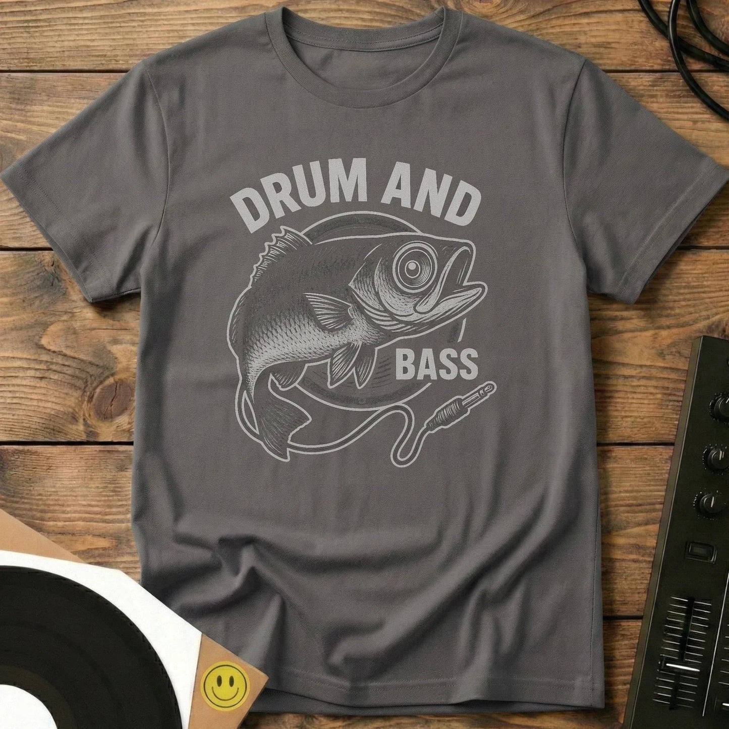 Drum And Bass Fish T-Shirt Charcoal / S Drum And Bass Fish T-Shirt