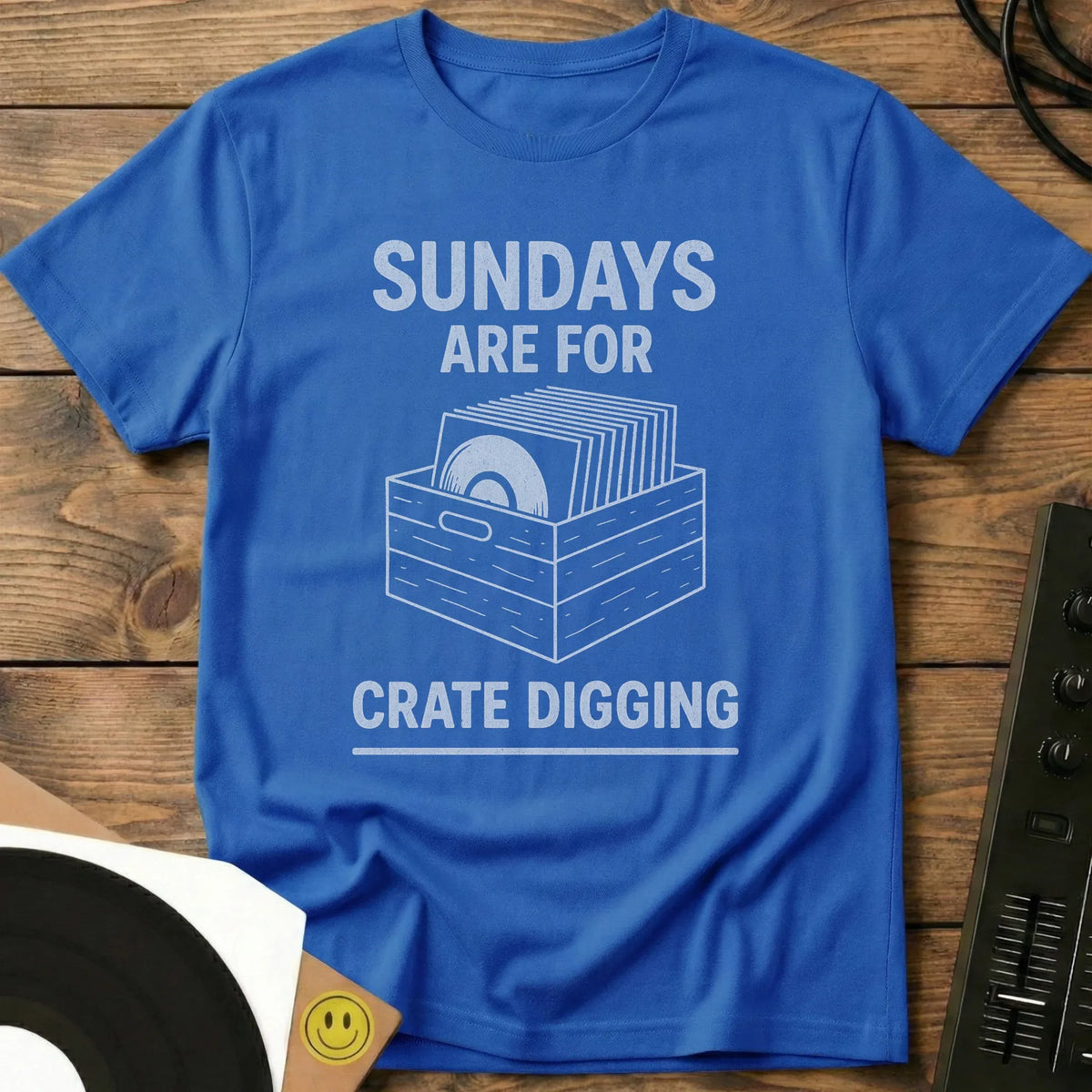 Sundays Are For Crate Digging T-Shirt Royal / S Sundays Are For Crate Digging T-Shirt