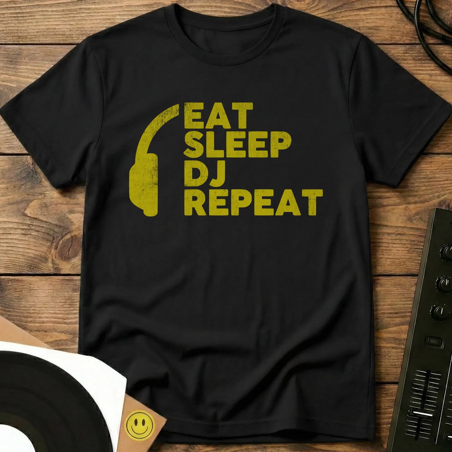 Eat, Sleep, DJ, Repeat - Yellow Mix T-Shirt Black / S Eat, Sleep, DJ, Repeat - Yellow Mix T-Shirt