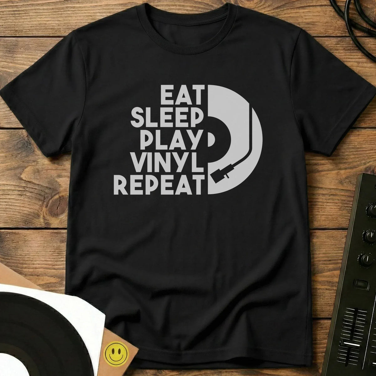 Eat, Sleep, Play Vinyl T-Shirt Black / S Eat, Sleep, Play Vinyl T-Shirt