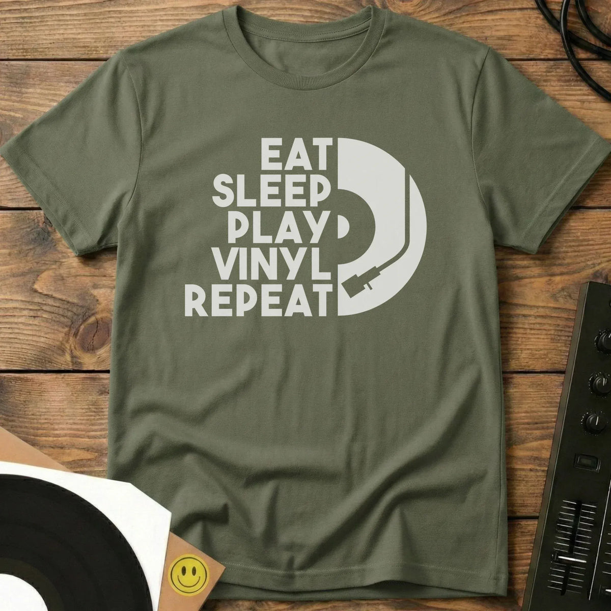 Eat, Sleep, Play Vinyl T-Shirt Military Green / S Eat, Sleep, Play Vinyl T-Shirt