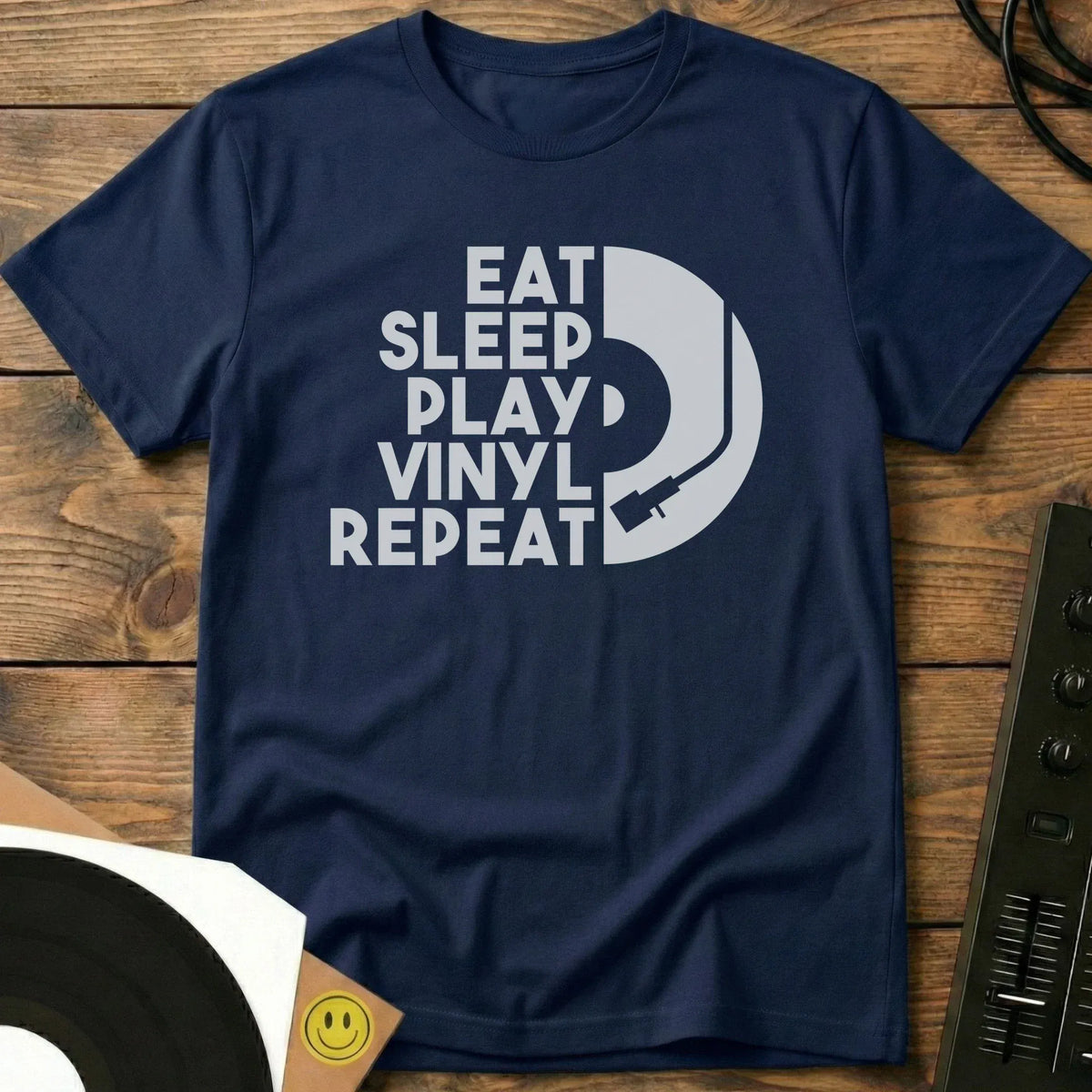 Eat, Sleep, Play Vinyl T-Shirt Navy / S Eat, Sleep, Play Vinyl T-Shirt