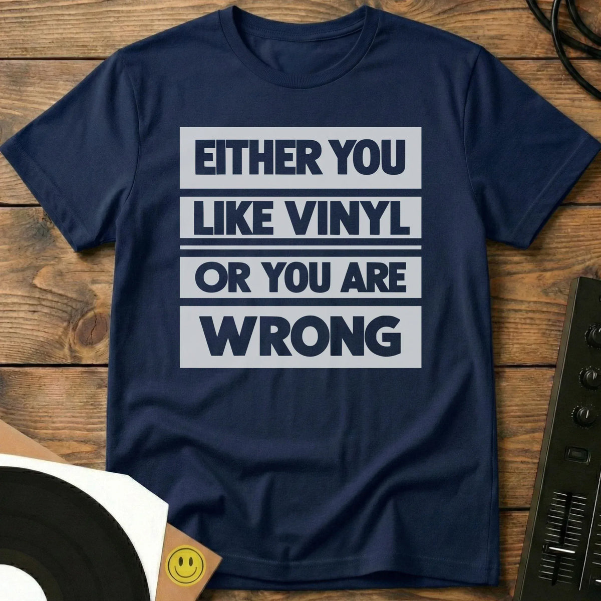 Either You Like Vinyl T-Shirt Navy / S Either You Like Vinyl T-Shirt
