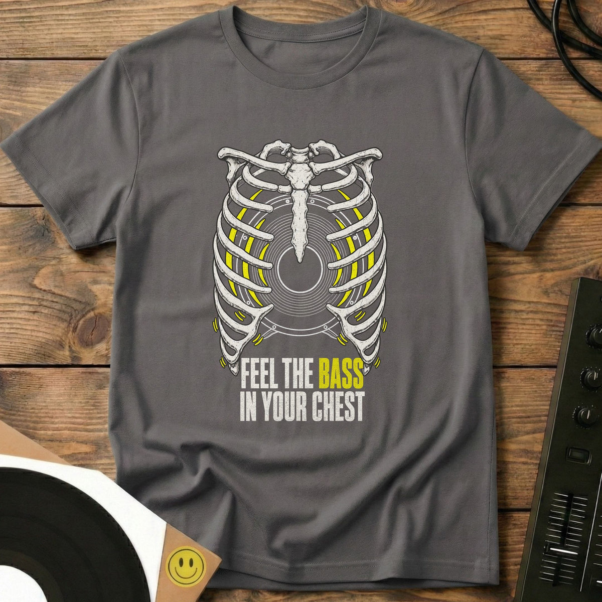 Feel The Bass t-shirt in Charcoal