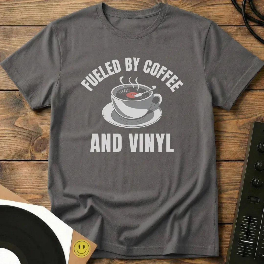 Fueled By Coffee And Vinyl T-Shirt Charcoal / S Fueled By Coffee And Vinyl T-Shirt