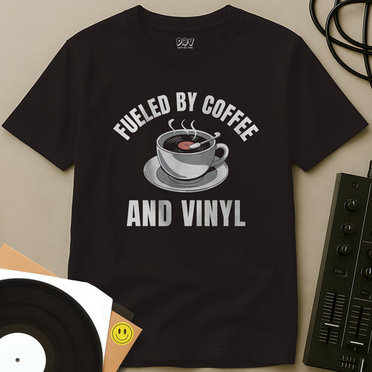 Fueled By Coffee And Vinyl T-Shirt Dark Chocolate / S Fueled By Coffee And Vinyl T-Shirt