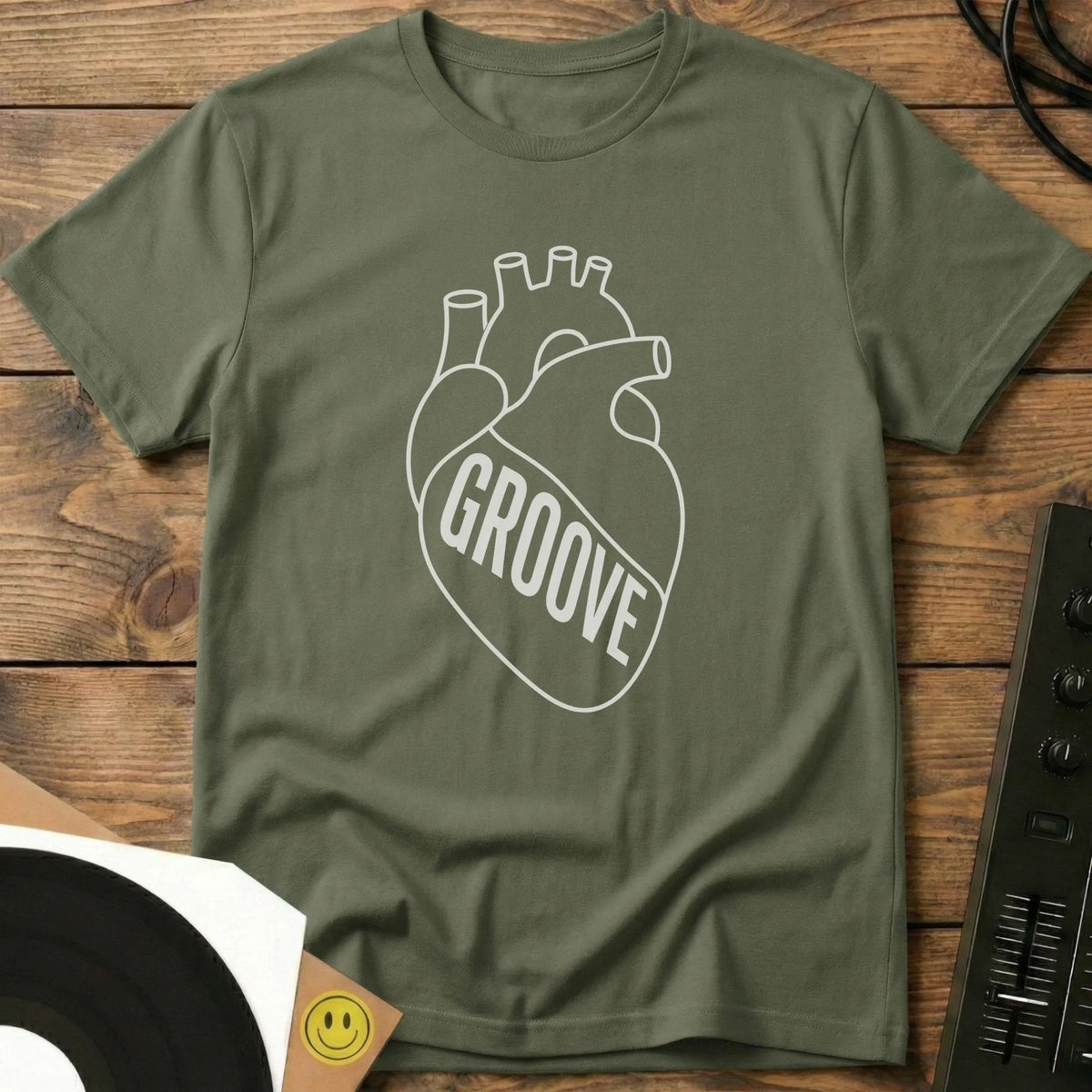 Groove In The Heart T-Shirt Military Green / S Groove In The Heart T-Shirt