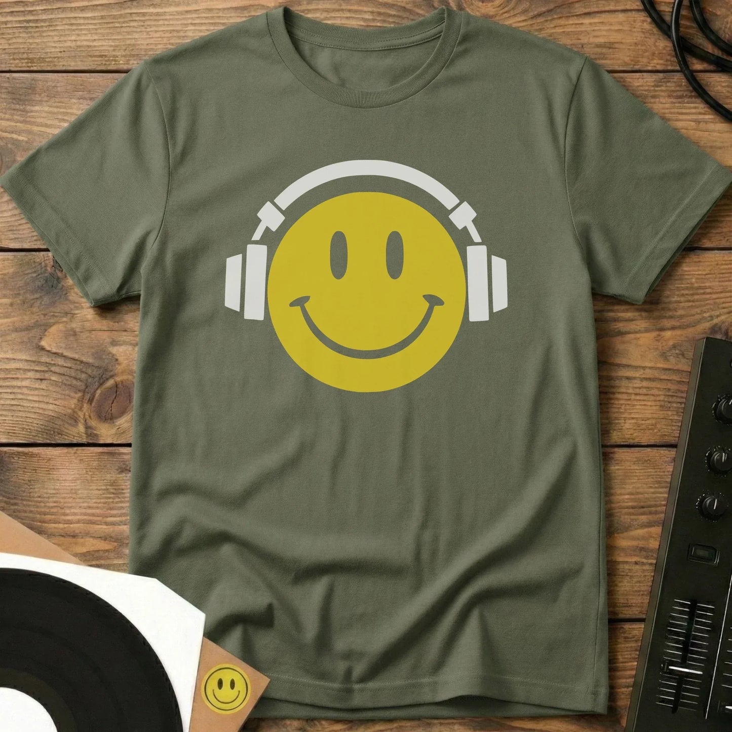 Happy Listening T-Shirt Military Green / S Happy Listening T-Shirt