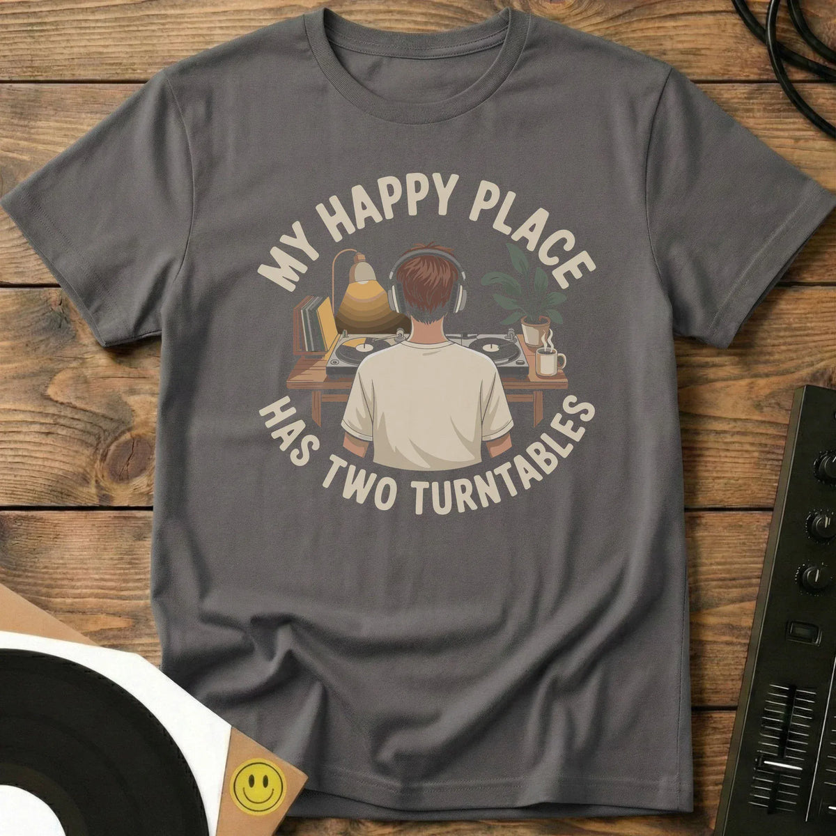 Has Two Turntables T-Shirt Charcoal / S Has Two Turntables T-Shirt