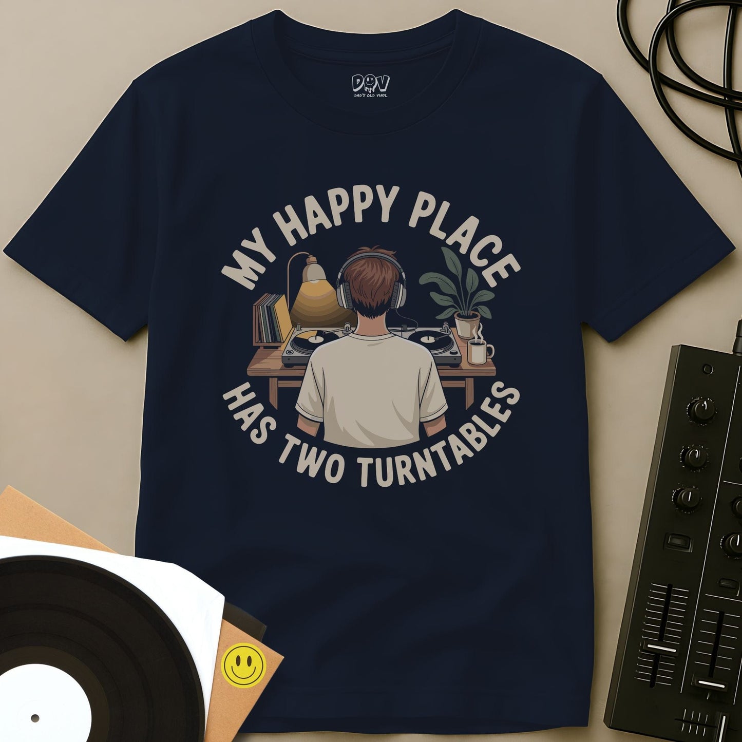 Has Two Turntables T-Shirt Navy / S Has Two Turntables T-Shirt