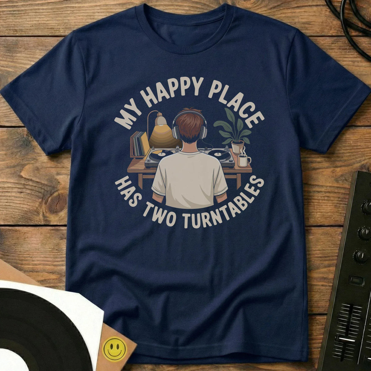 Has Two Turntables T-Shirt Navy / S Has Two Turntables T-Shirt
