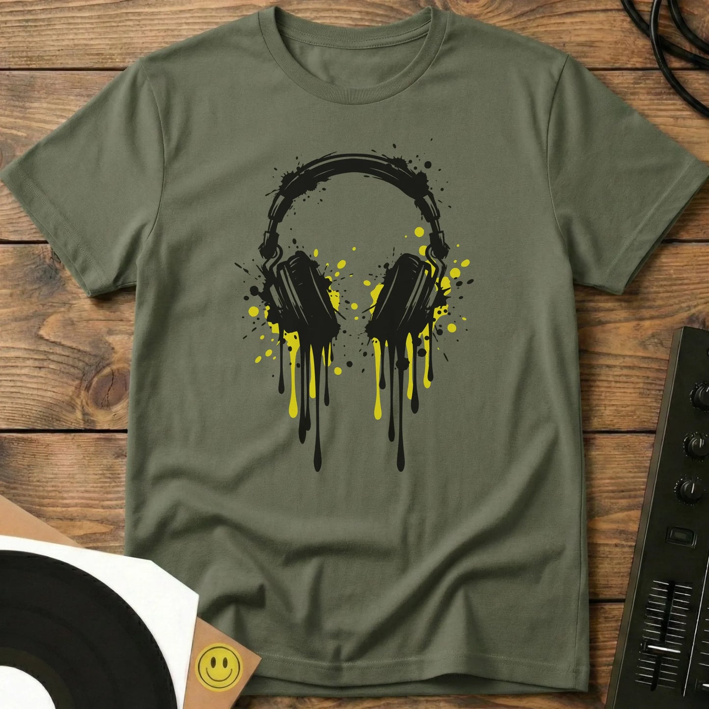 Headphone Drip T-Shirt Military Green / S Headphone Drip T-Shirt