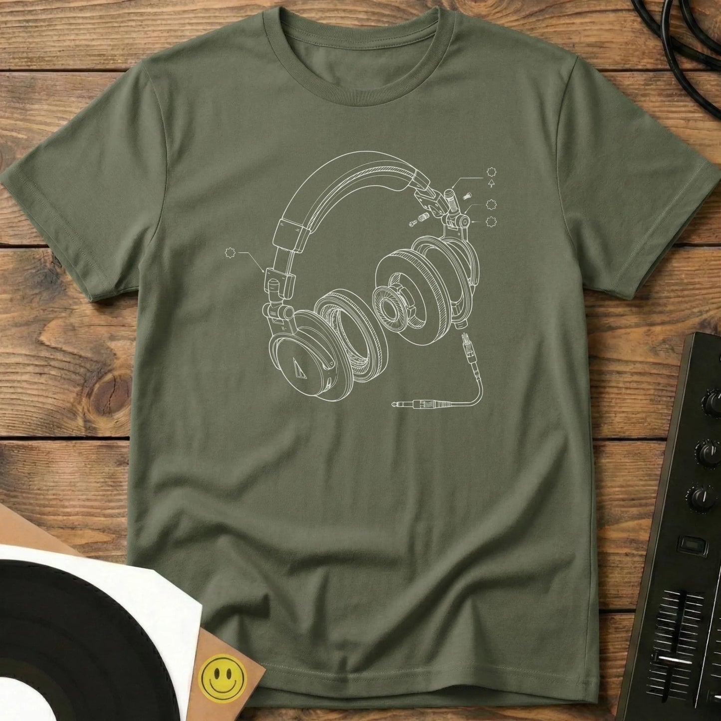 Headphone Explode T-Shirt Military Green / S Headphone Explode T-Shirt