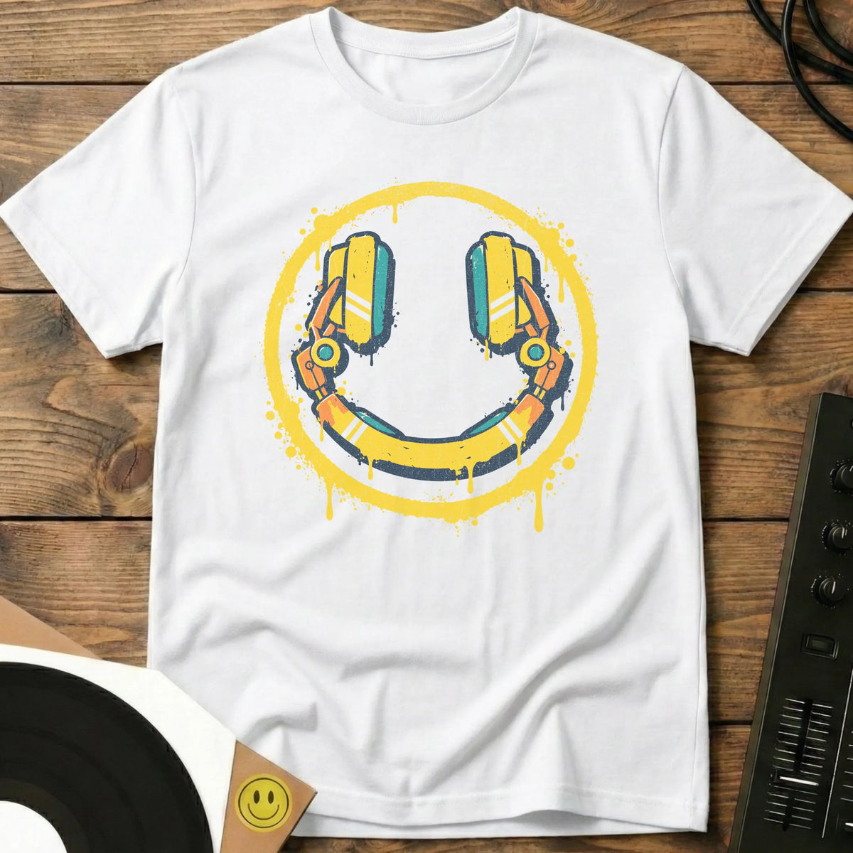 Headphone Smile T-Shirt White / S Headphone Smile T-Shirt